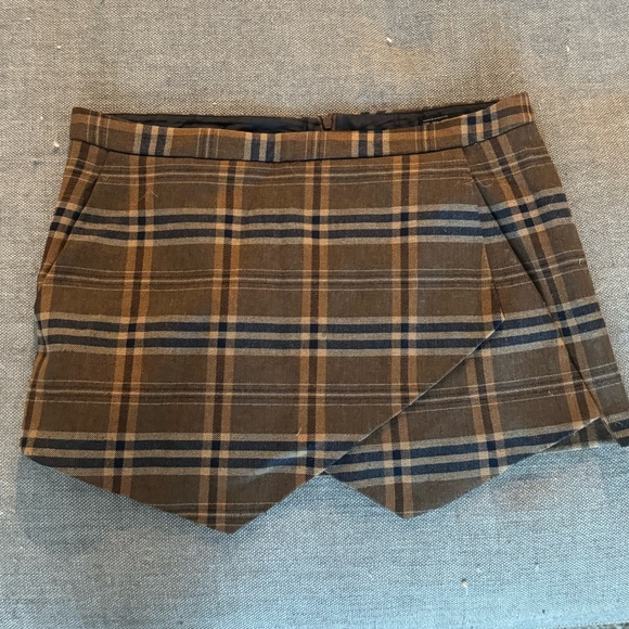 Zara Plaid Envelope School Girl Mini Skirt Large - Picture 3 of 4